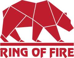 Ring of Fire Red Cali Origami Logo