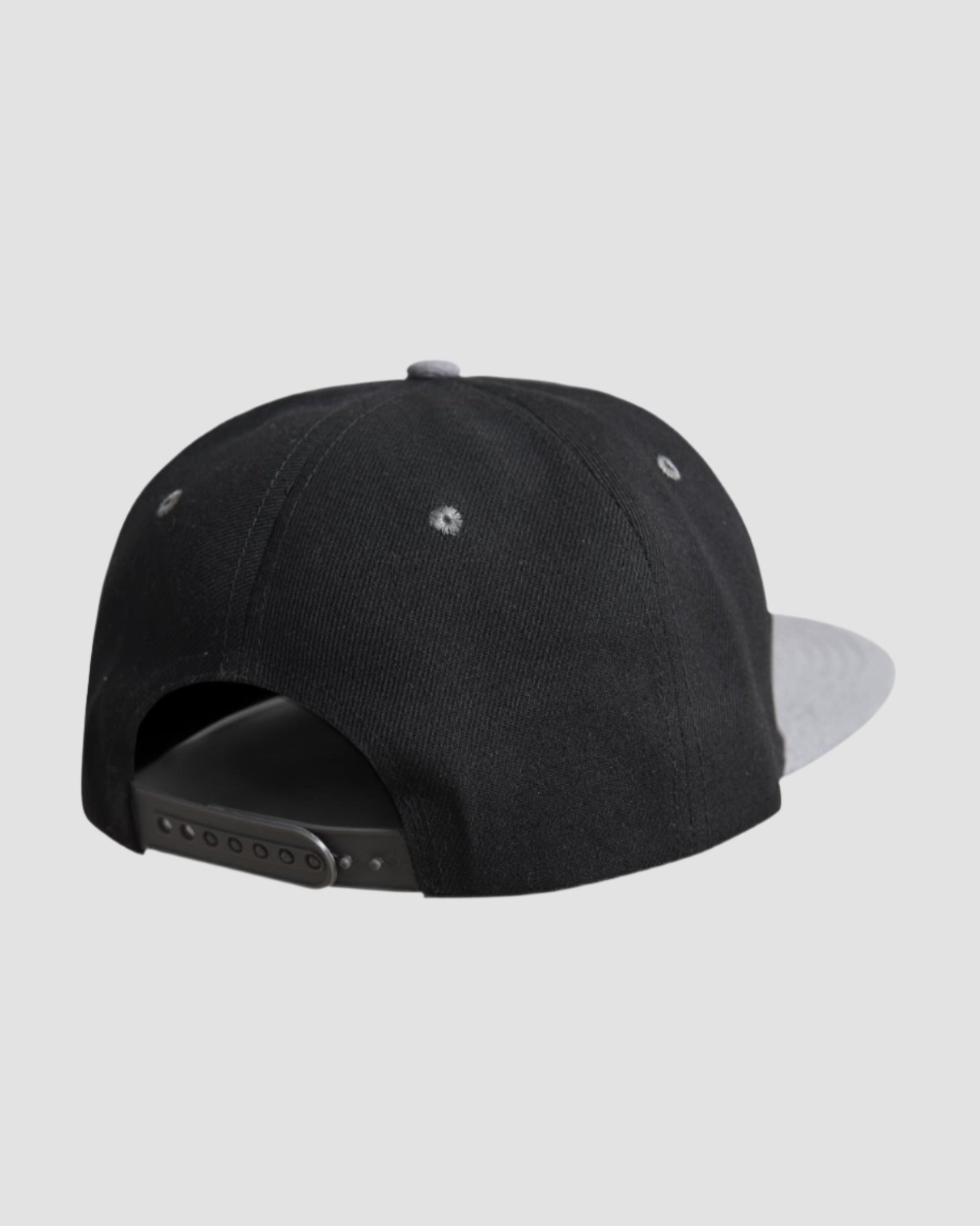 Back view of the Men’s Diamond Snapback in Black Grey color, highlighting the unique grey diamond design, made from 100% acrylic, one size fits all.