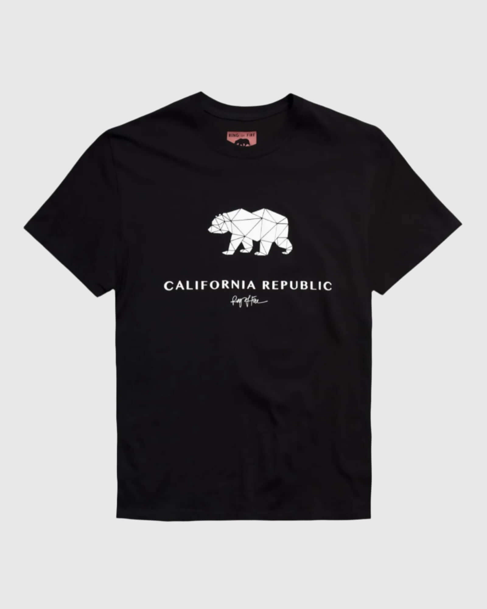 Front view of the Men’s Geometric Bear Graphic Tee in black by Ring of Fire