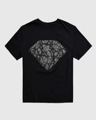 Front view of the black Men’s Paisley Diamond Graphic Tee by Ring of Fire Clothing, laid flat.