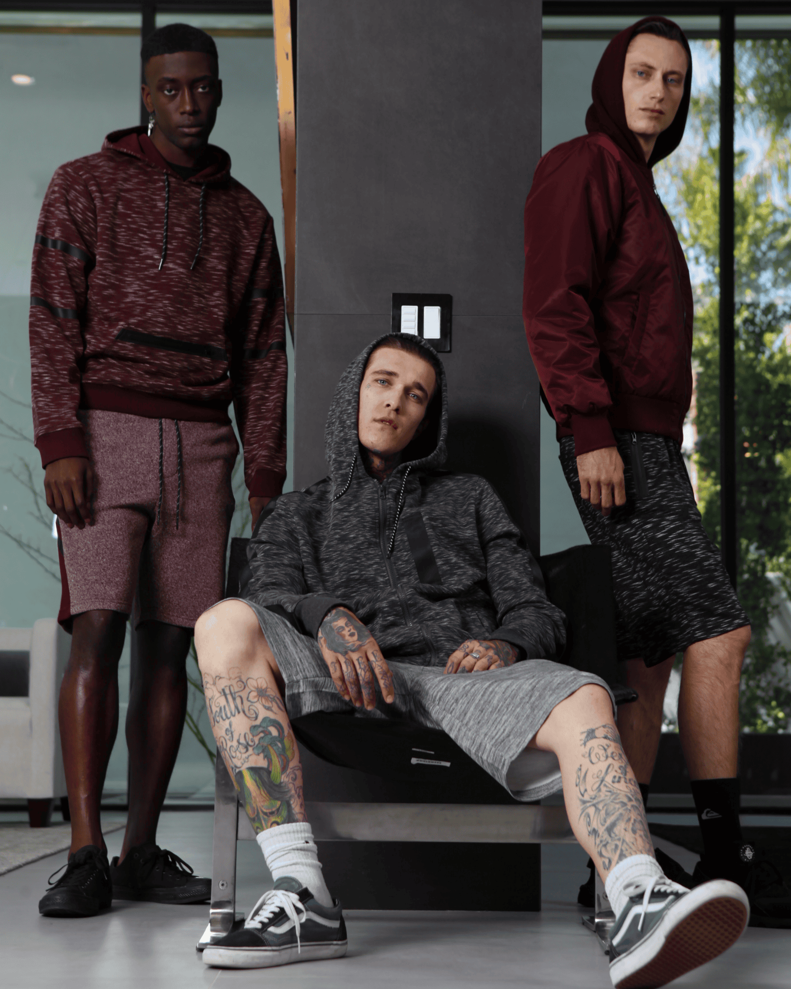 Trio of men showcasing the latest fashion from our New Arrivals collection
