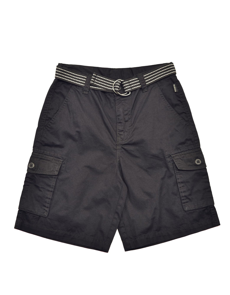 Boy's belted bobby shorts in black