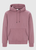 Mens drawstring kangaroo front pocket premium September hoodie in elderberry