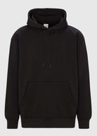 Mens drawstring kangaroo front pocket premium September hoodie in black