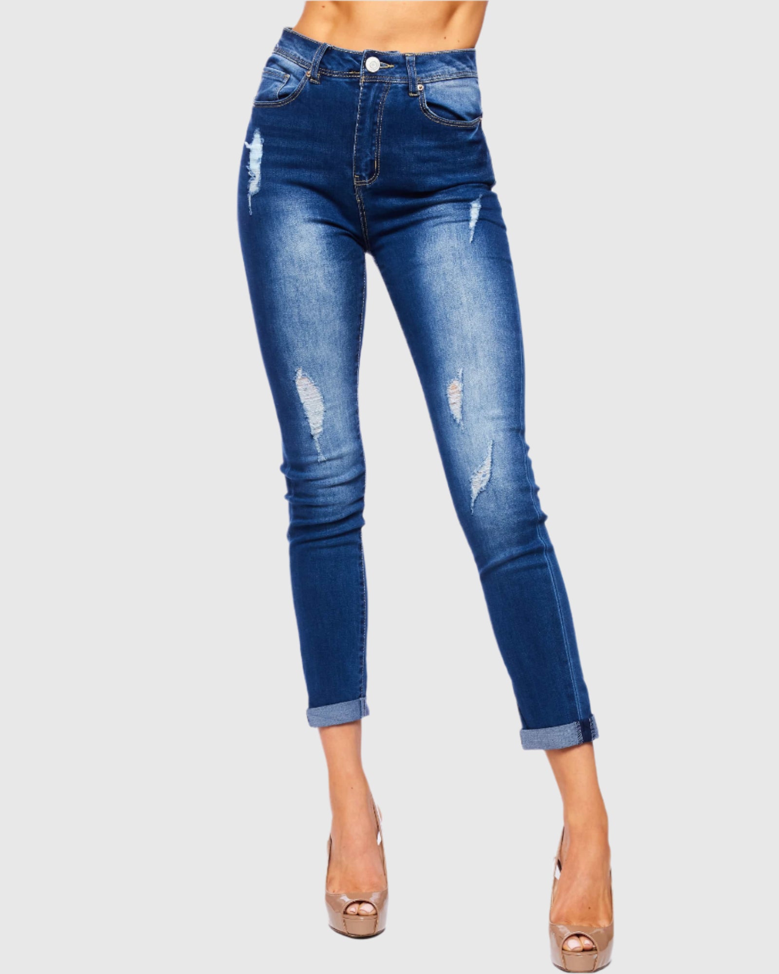 Women Sandy high rise skinny jeans in Robin