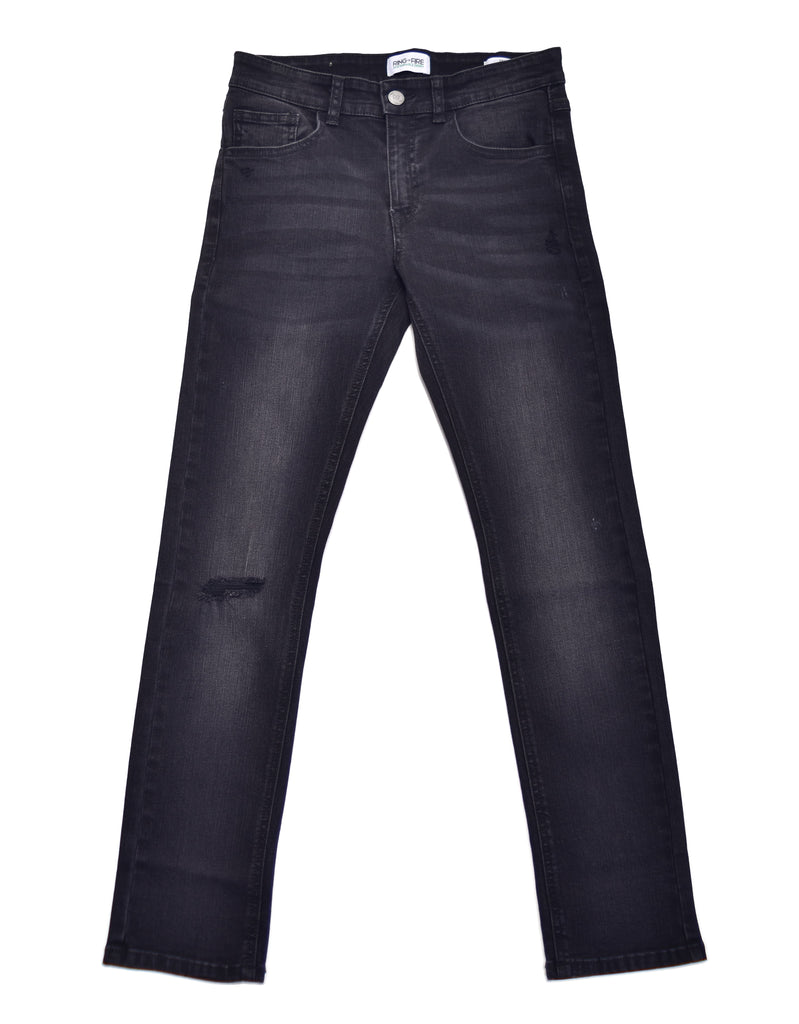 Boy's recycled fabric sustainable skinny jeans in Carbon