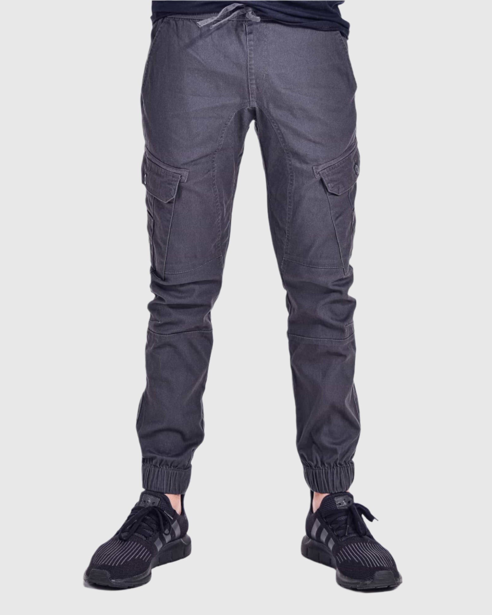 Mens 5 pocket styling Clyde joggers in Charcoal