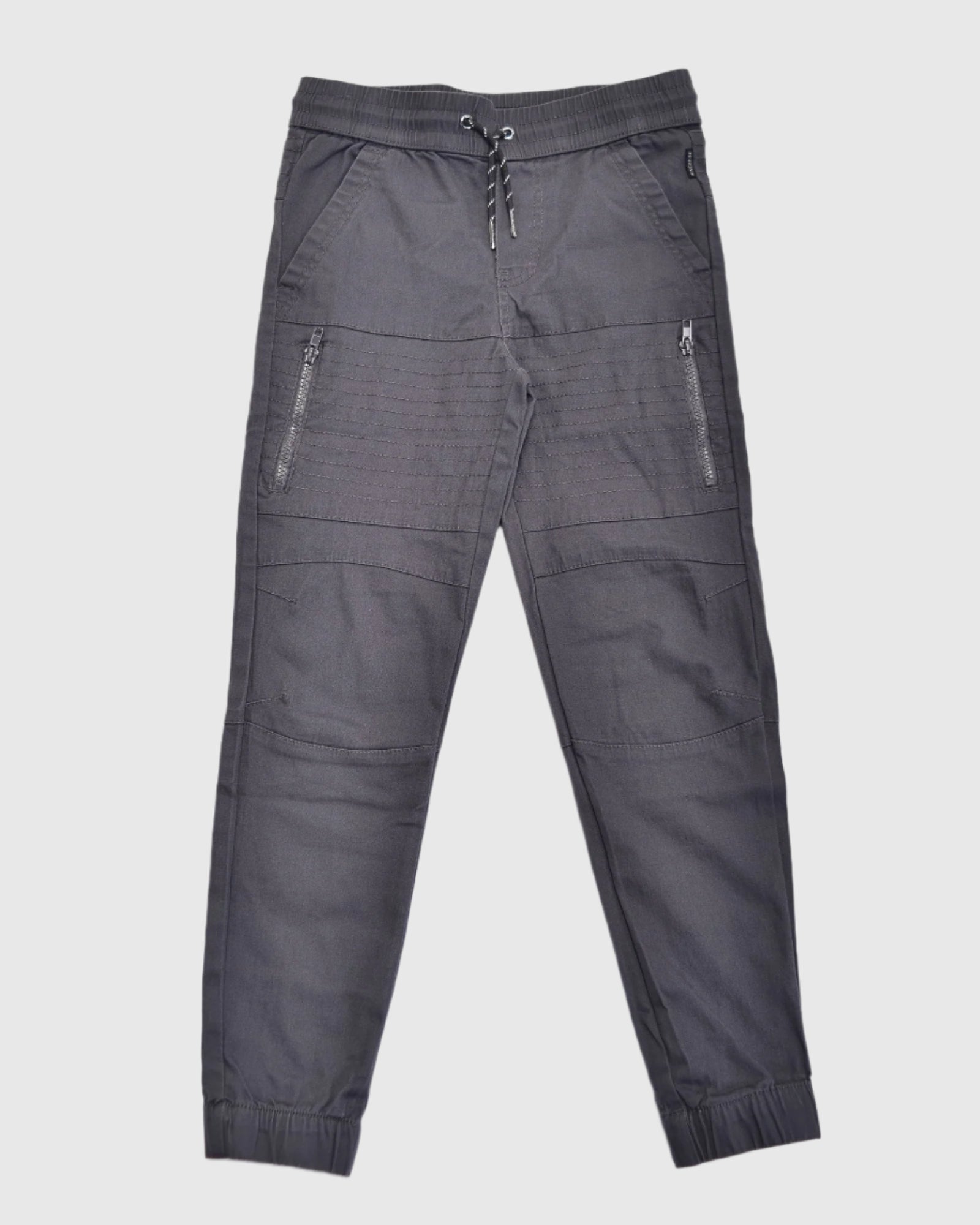 Boys's moto zipper jogger in Charcoal