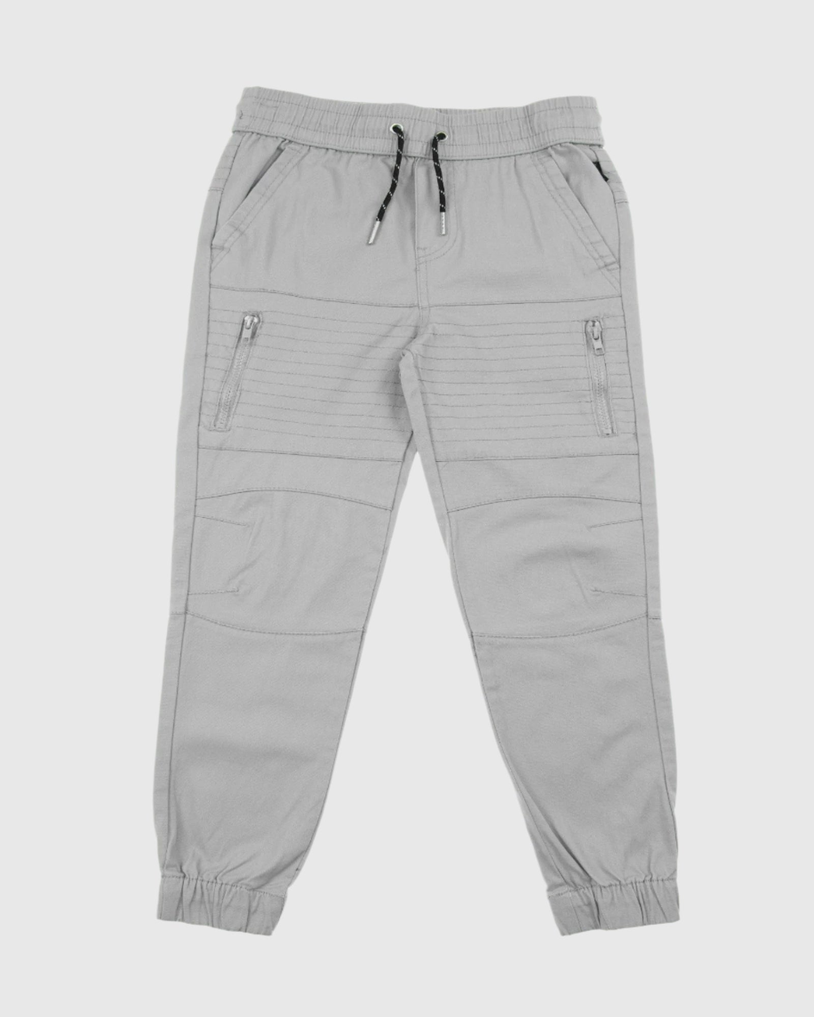 Boys's moto zipper jogger in light grey