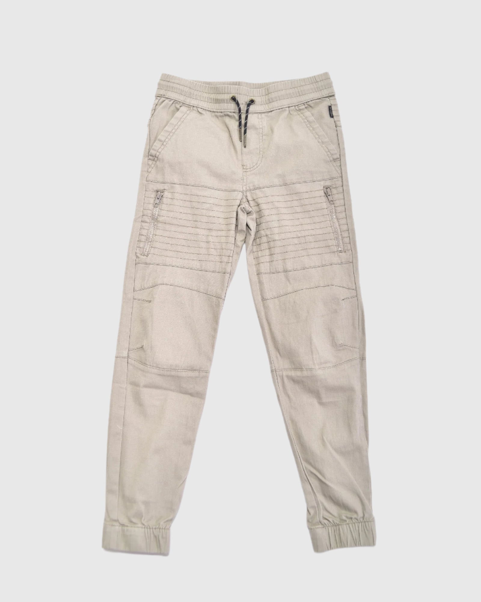 Boys's moto zipper jogger in Tan