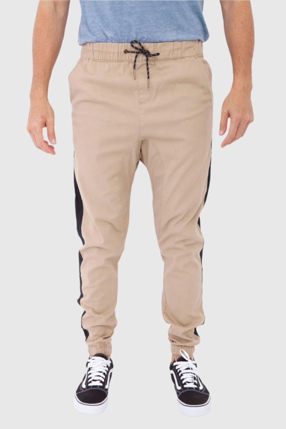 Mens Elan twill joggers in Khaki