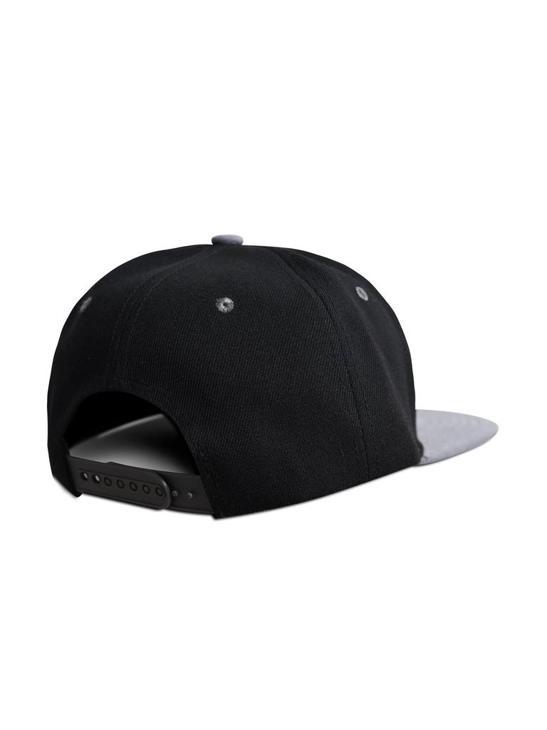 Back view of the ‘Men’s Daddy Snapback’ in Black Grey color, highlighting the adjustable snapback feature, size one size.