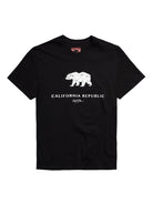 Front view of the Men’s Geometric Bear Graphic Tee in black by Ring of Fire