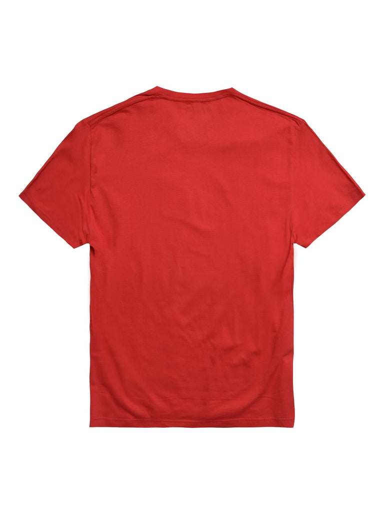 Back view of the Men’s Geometric Bear Graphic Tee in red by Ring of Fire