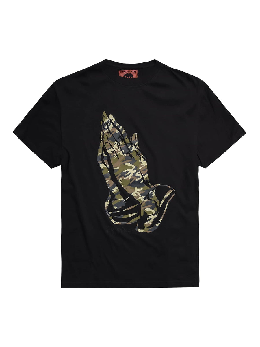 Men's Camo Praying Hands Graphic Tee 