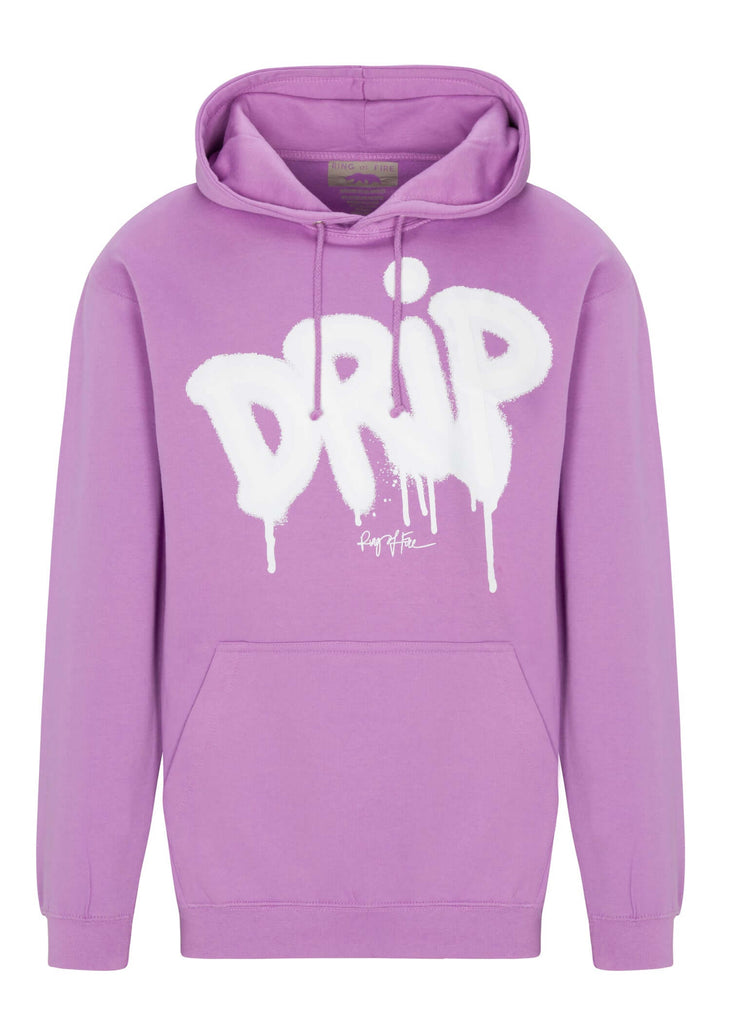 Front view of Men’s Drip 3D Hoodie by Ring of Fire Clothing in Fuchsia