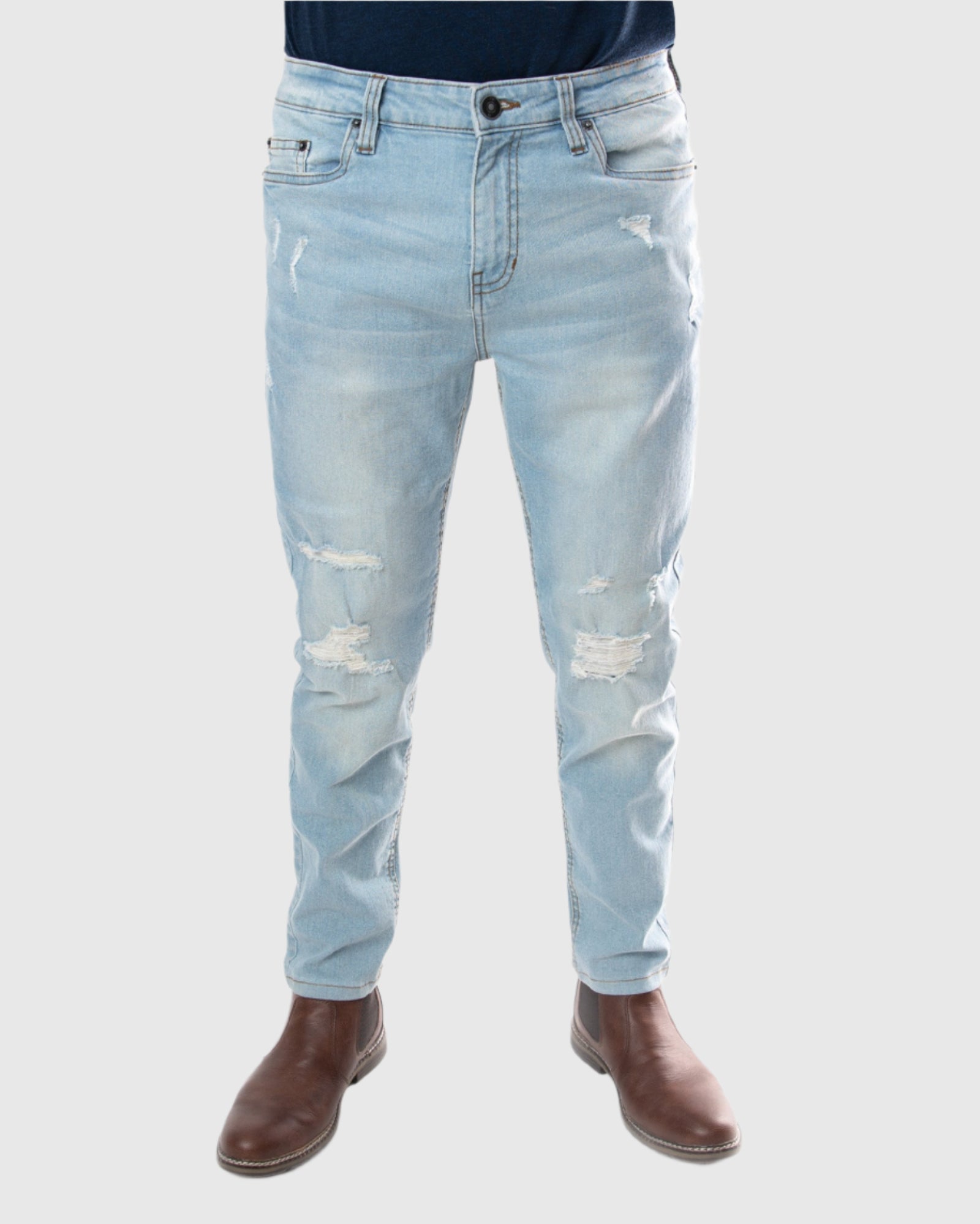 Men’s Slither Ripped Slim Fit Jeans - Ring of Fire Clothing