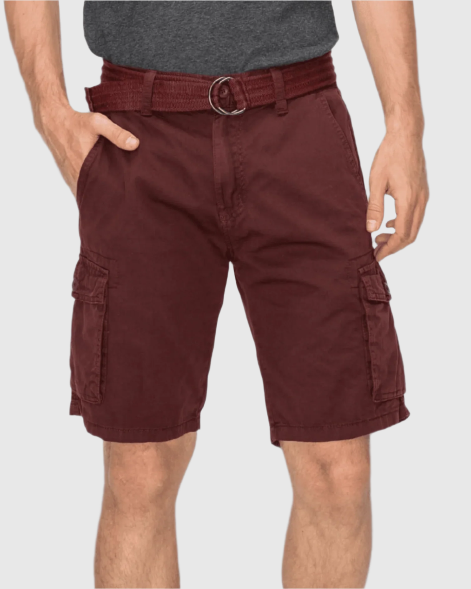 Dark brown cargo shorts sales
