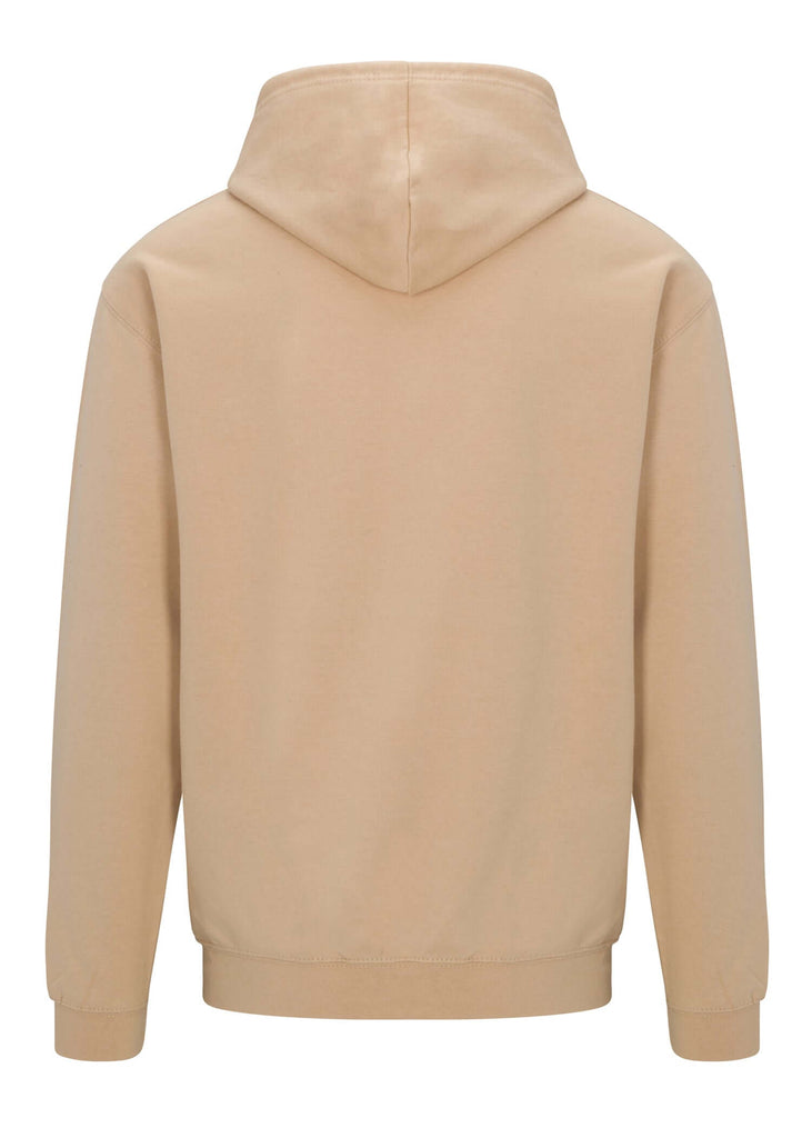 Back view of Ring of Fire’s Men’s Rising Sun Hoodie in Khaki color