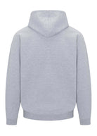 Back view of Ring of Fire’s Men’s Rising Sun Hoodie in Heather Gray color