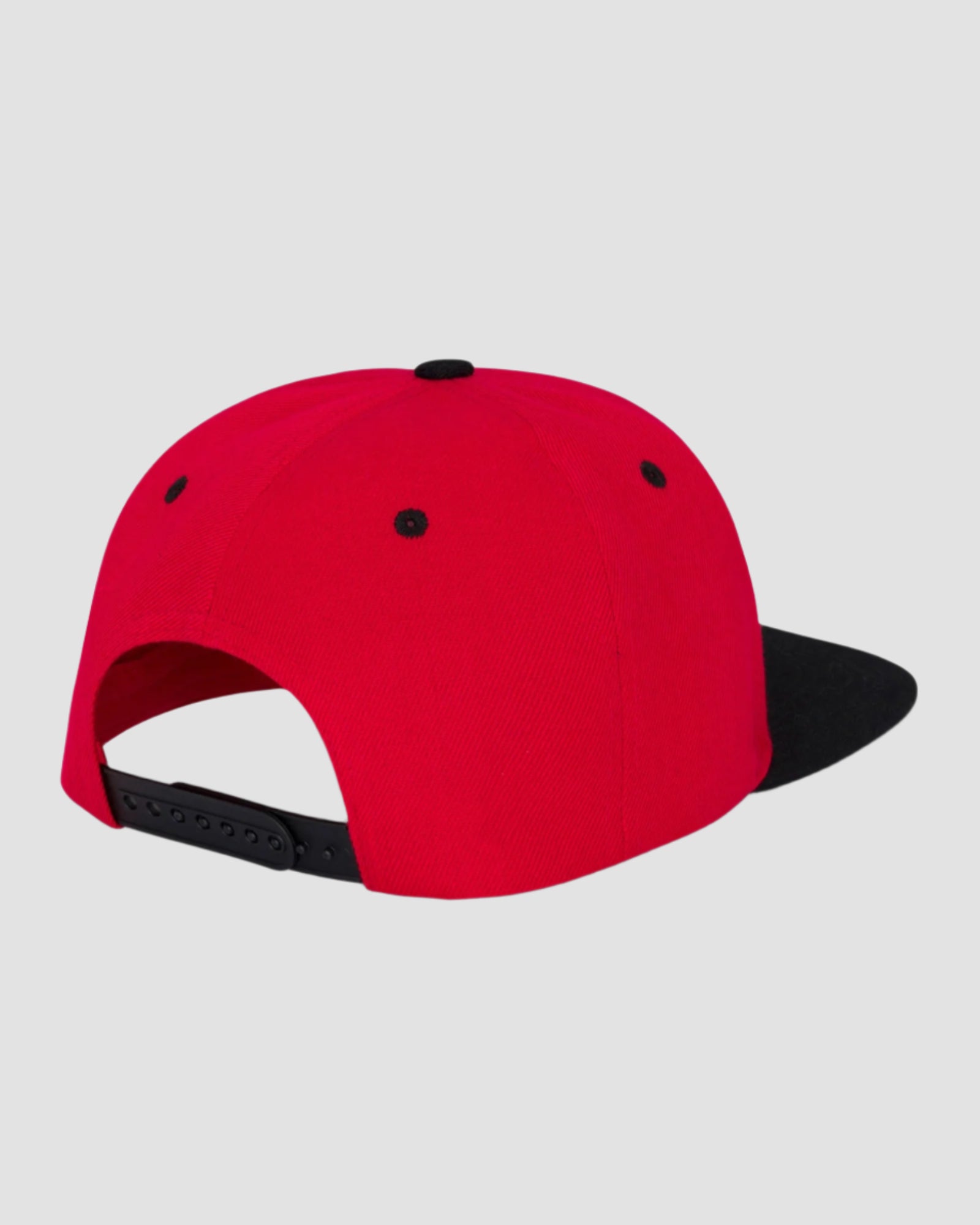 Back view of the Men’s Chief Head Snapback by Ring of Fire Clothing in Red Black color, featuring the adjustable snapback for a custom fit, size One Size.