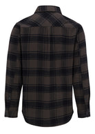 Back view of Men’s Meadow Plaid Flannel Shirt in Charcoal Mix by Ring of Fire