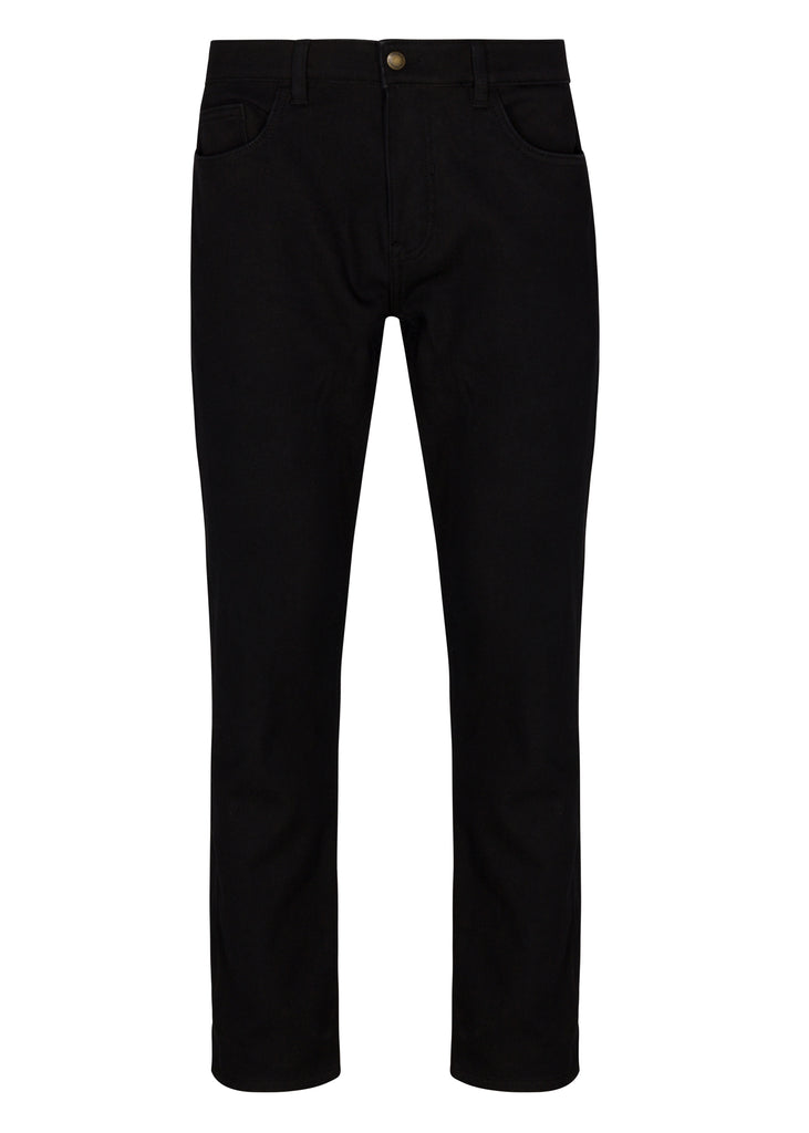 Mens fleece lined scorch neo straight stretch jeans in black paradise