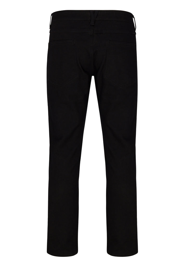 Mens fleece lined scorch neo straight stretch jeans in black paradise back pockets 