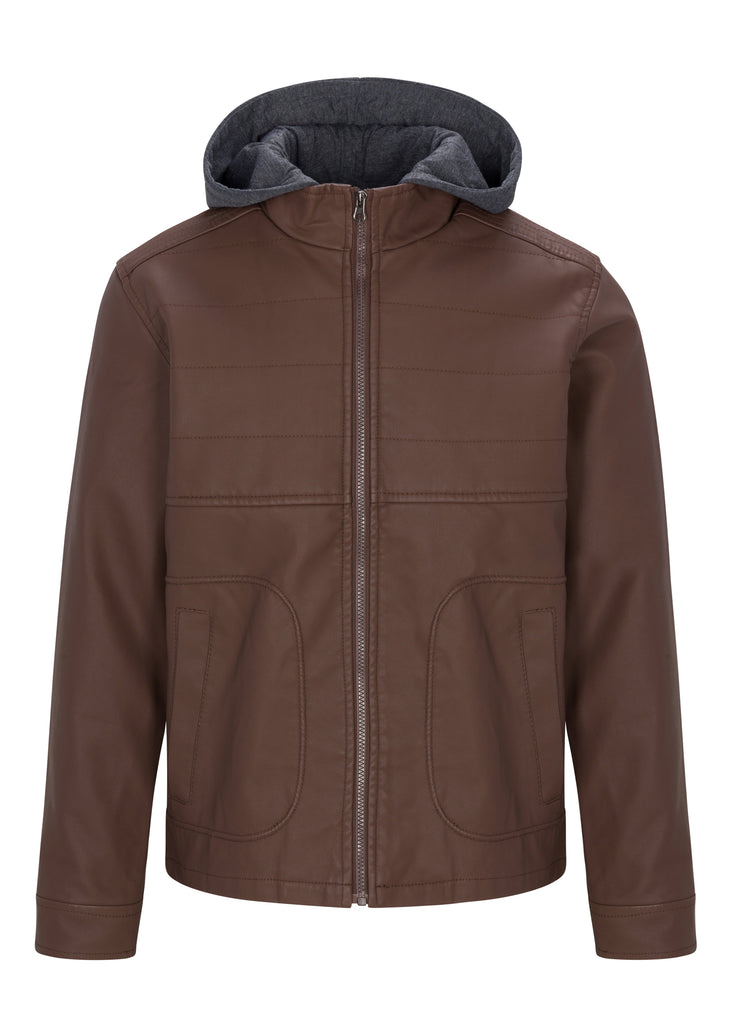 Mens boaz quilted jacket in brown 