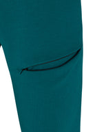 Mens drawstring premium September jogger in deep teal thigh seam zipper pocket