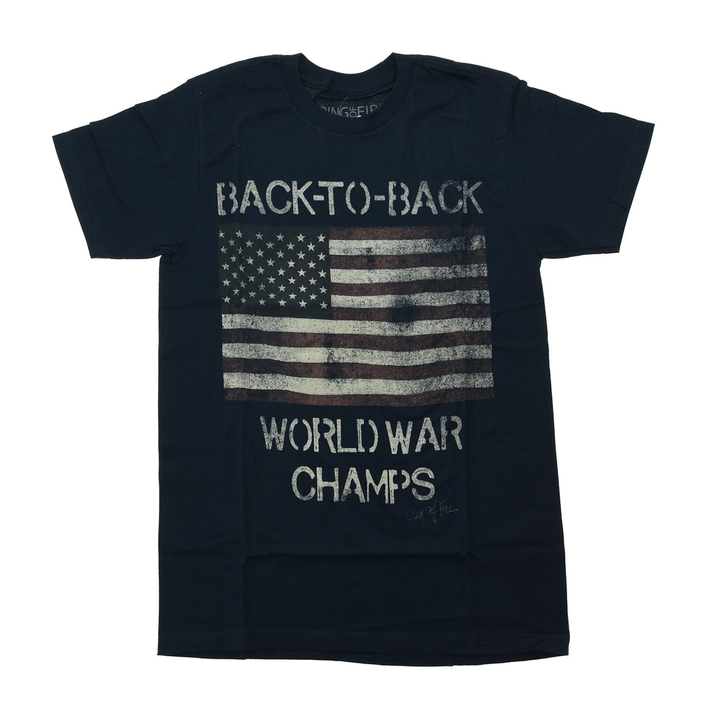 Mens back 2 back graphic tee in navy
