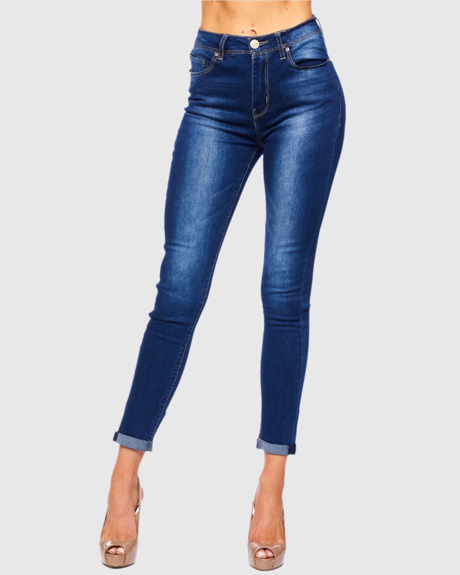 Women Jessie high rise skinny jeans in Cobalt