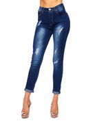 Women Sandy high rise skinny jeans in Azul