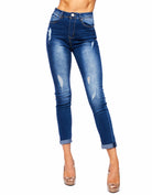 Women Sandy high rise skinny jeans in Robin