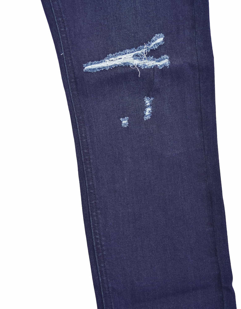 boy's recycled fabric sustainable slim jeans in Medusa distressed detail 