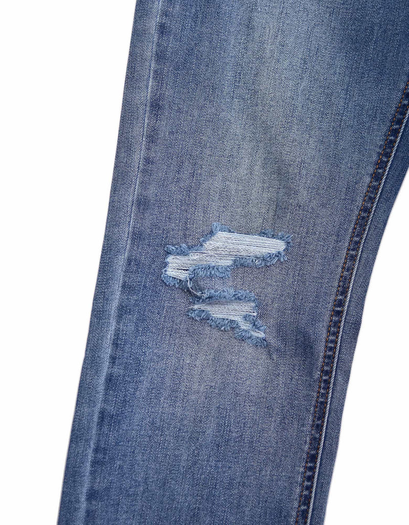 boy's recycled fabric sustainable slim jeans in Americana distressed detail