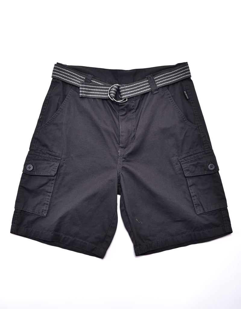 Boy's belted bobby shorts in Charcoal