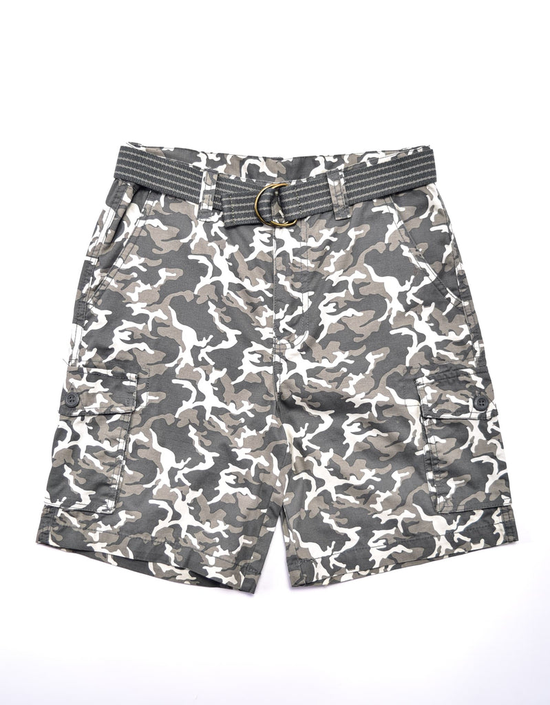 Boy's belted bobby shorts in Jungle Camo