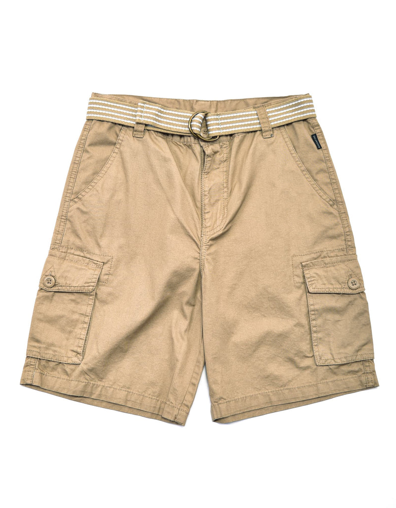 Boy's belted bobby shorts in Khaki