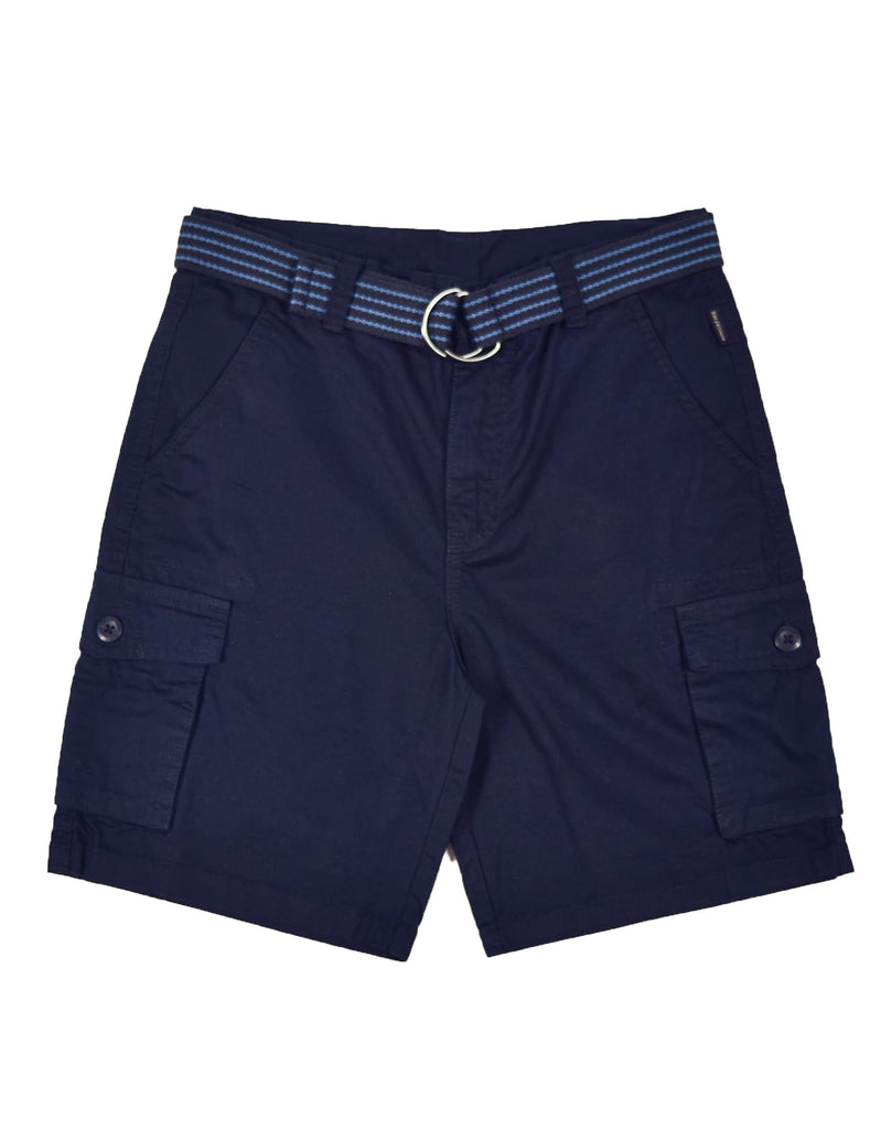 Boy's belted bobby shorts in Navy