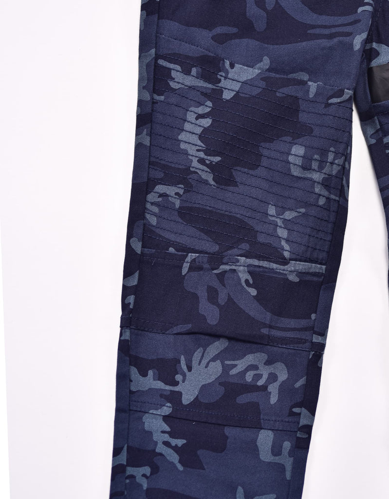 Boy's mashout twill jogger in Navy Camo stretch fabric