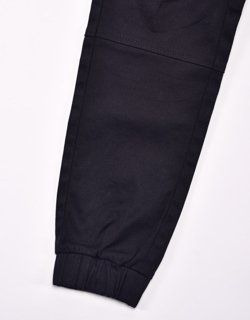 Boy's moto heat seal jogger in Black elastic cuffs 