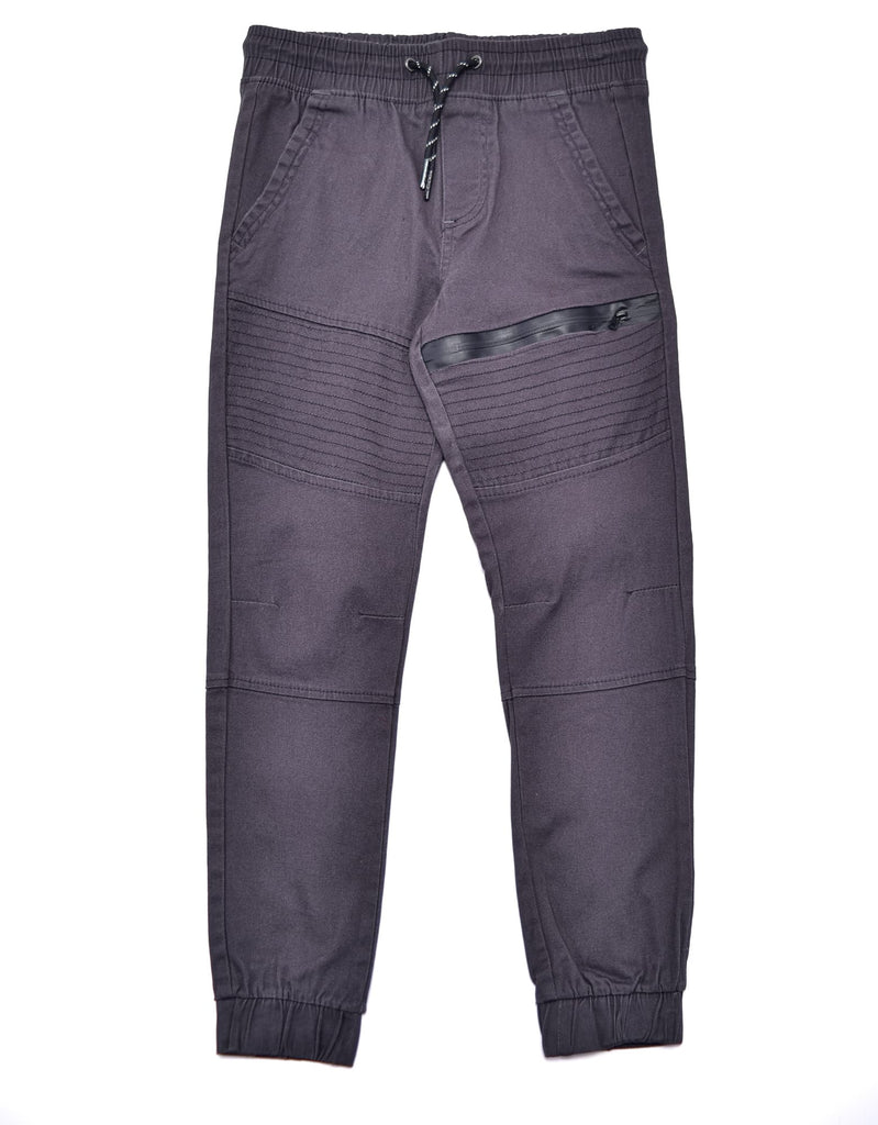 Boy's moto heat seal jogger in Charcoal