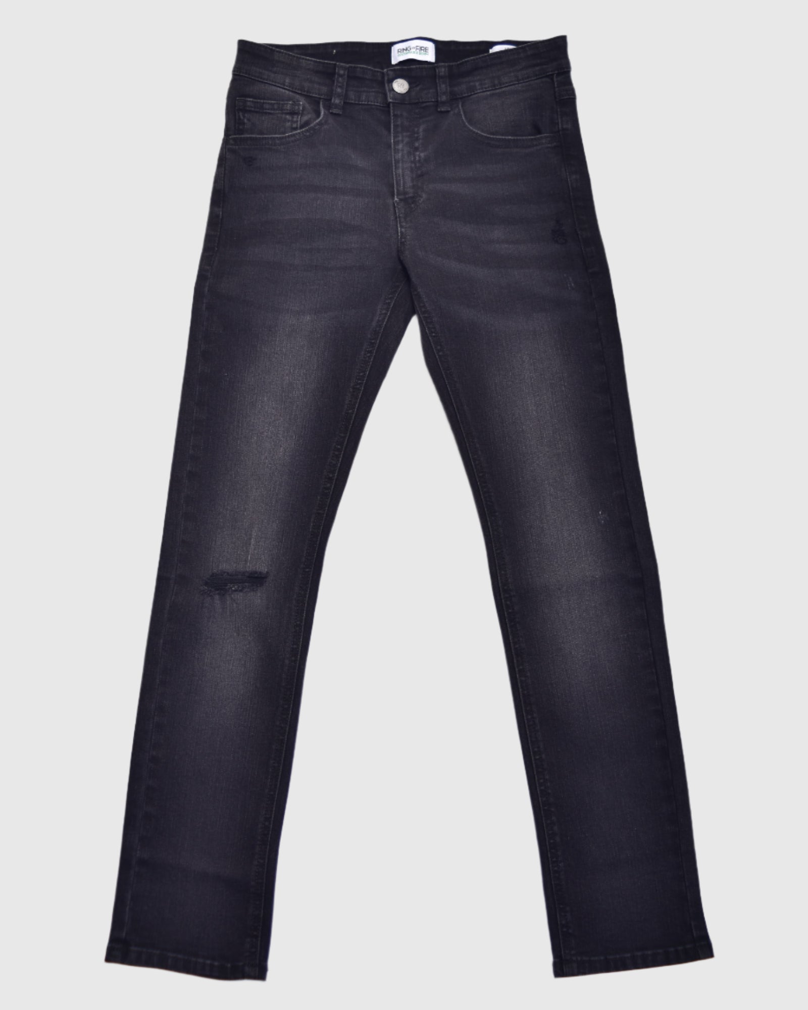 Boy's recycled fabric sustainable skinny jeans in Carbon