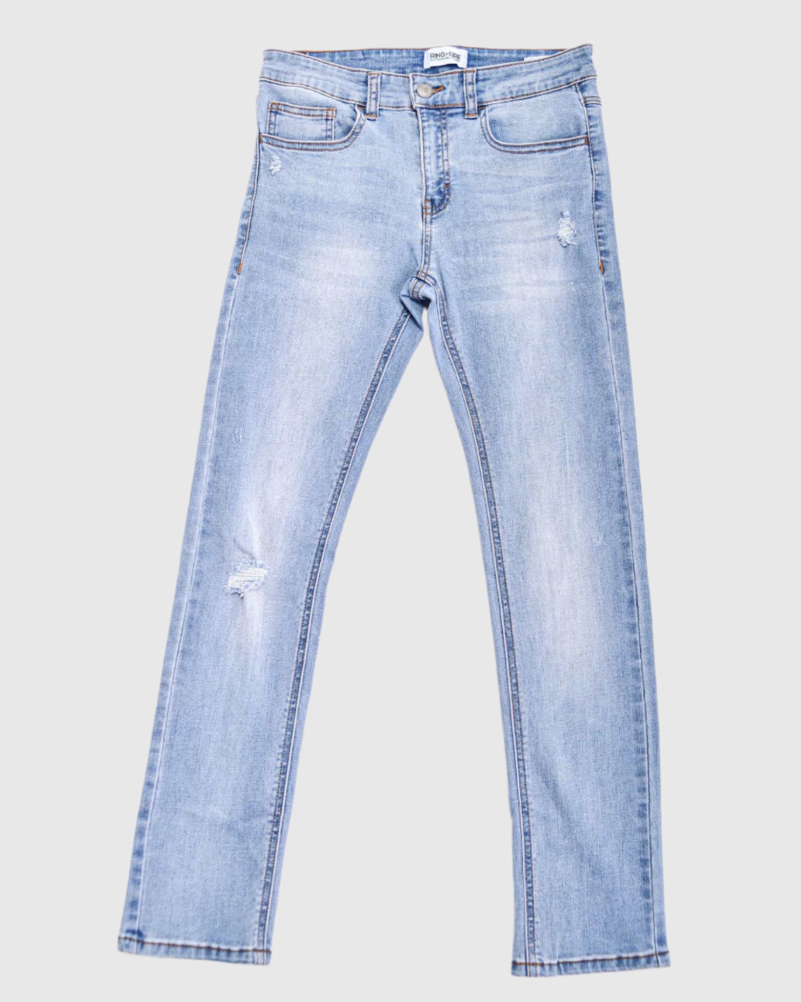 Boy's recycled fabric sustainable skinny jeans in Overcast
