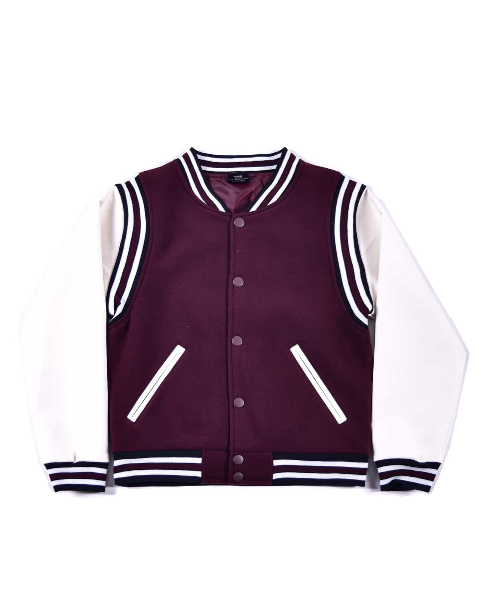 Boy's starter baseball PU jacket in Burgundy