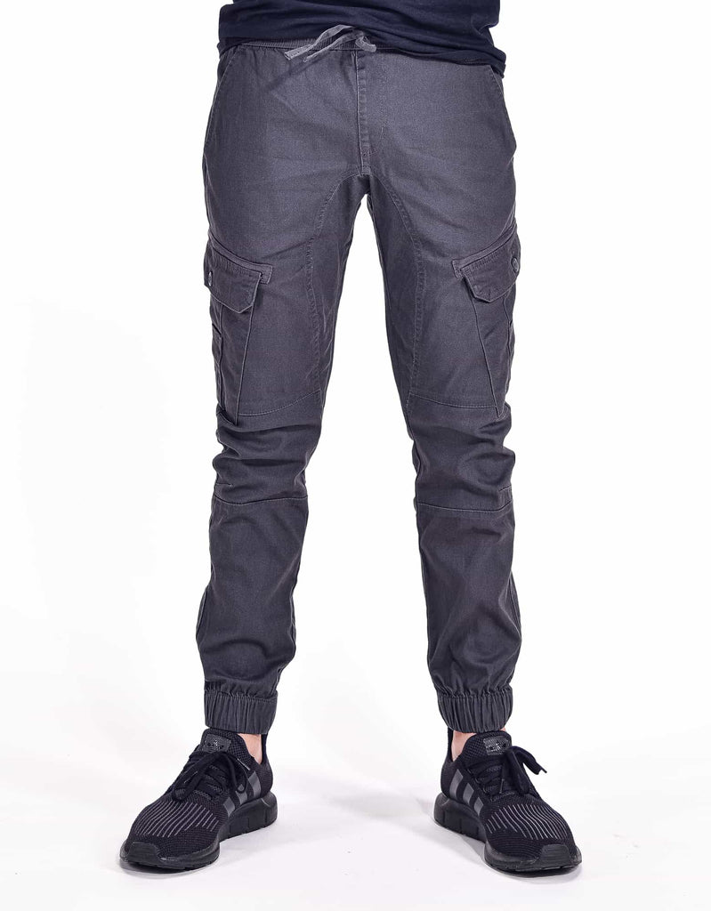 Mens 5 pocket styling Clyde joggers in Charcoal
