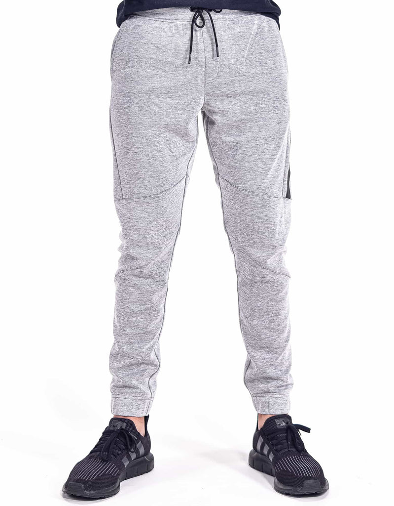Mens first team drawstring double knit heat seal joggers in Light Gray Heather