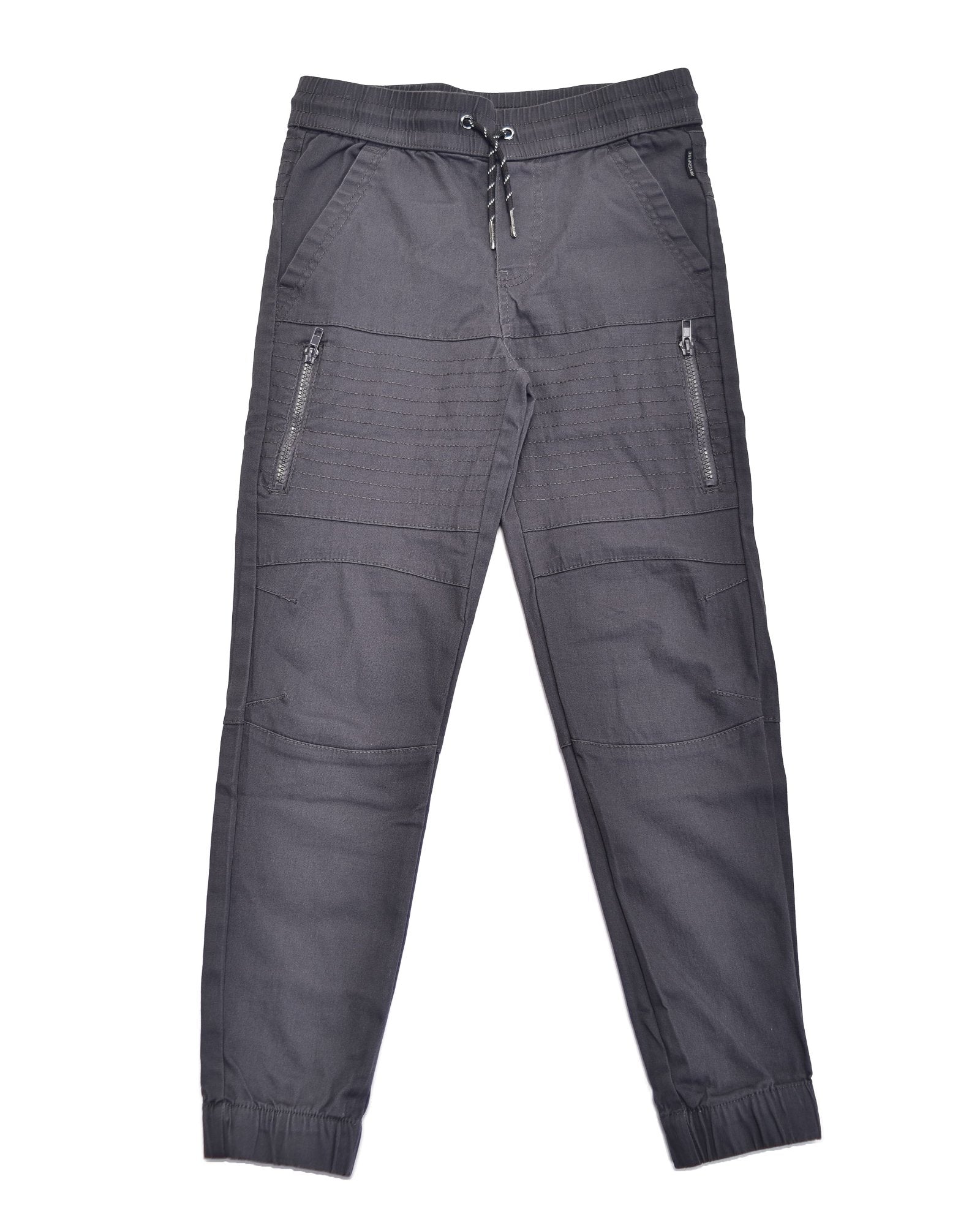 Boys's moto zipper jogger in Charcoal