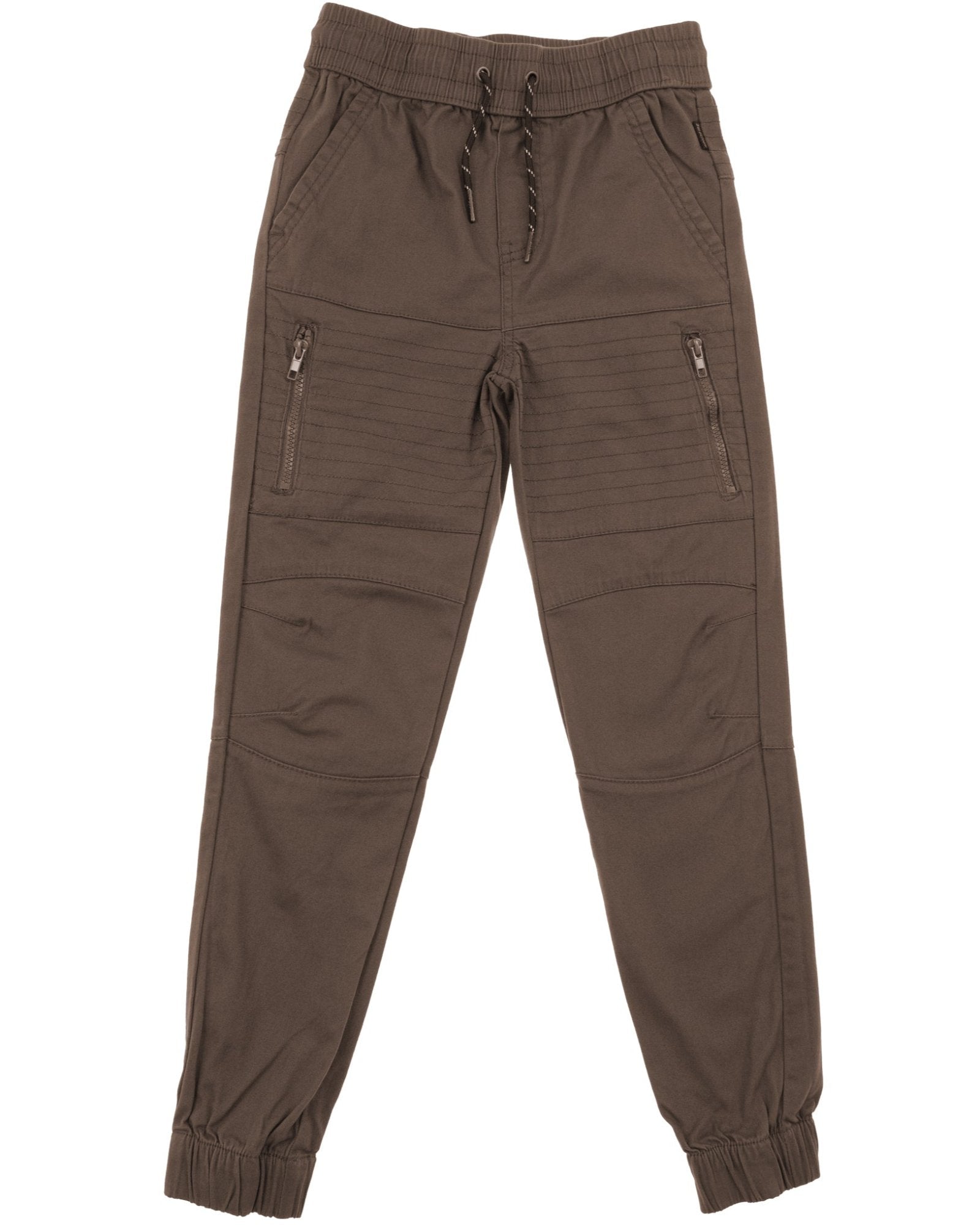 Boys's moto zipper jogger in light brown